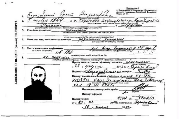 Russian passport of Onufriy. What evidence the authorities relied on (photo)