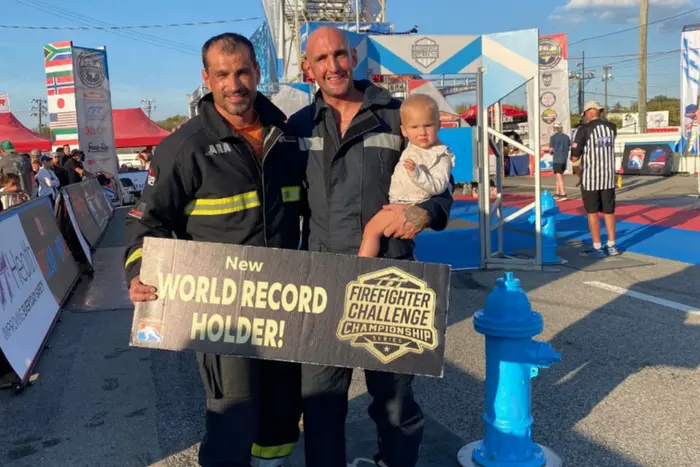 Ukrainian firefighter sets world record