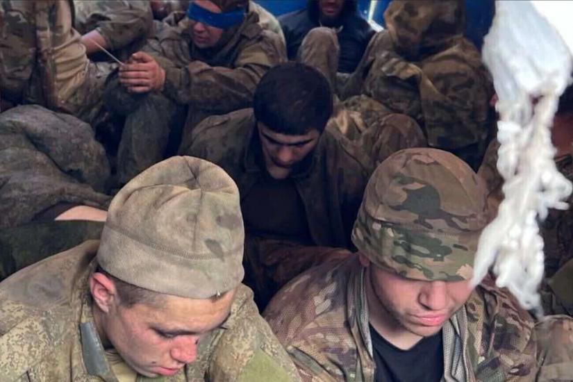 Captured Russians in Kursk