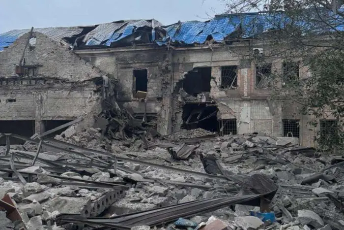 Red Cross office after destruction