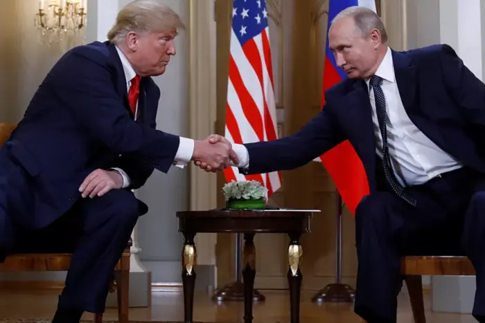 Image of Trump and Putin in the Kremlin