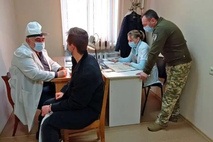 Military conscripts at the training ground