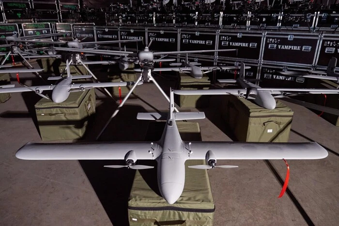 Ukrainian-made drones on the airfield