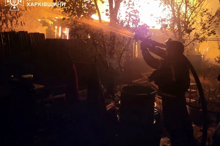 Fire destroyed the village of Studenok in Kharkiv region