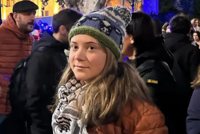 Greta Thunberg at the rally of the Georgian opposition