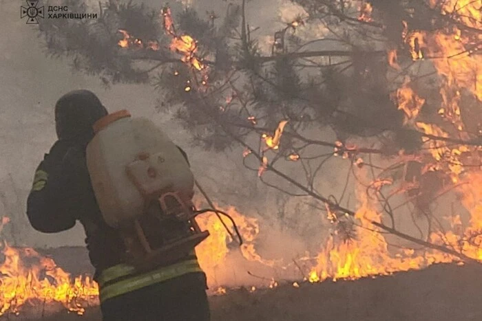 Infolge eines Brandes wird ein ganzes Dorf in der Region Charkiw evakuiert