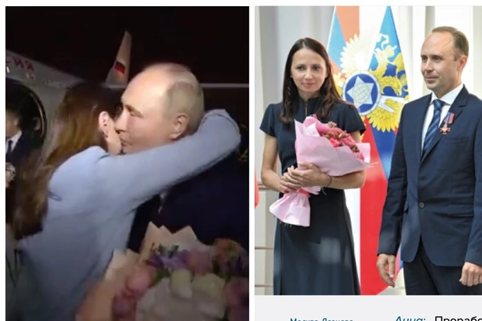 A woman with a high award from Putin