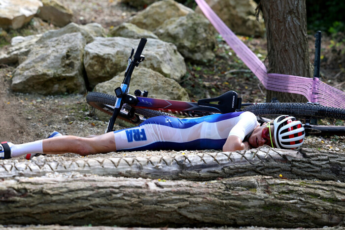 French cyclist with Macron