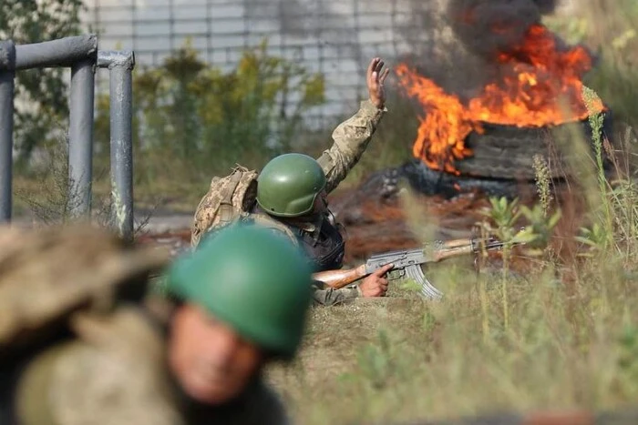 Ukrainian soldiers during the battle on Kurshchyna