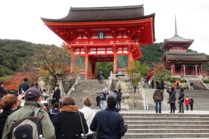 A group of tourists in Japan