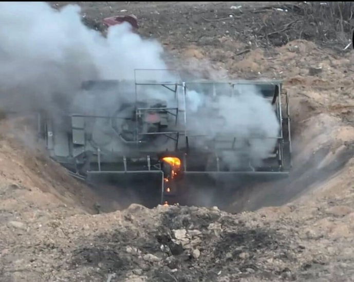 Destroyed Russian tanks on the front line