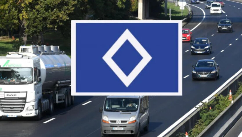 Weißes Rhombus: Fahrern wird die Bedeutung des neuen Verkehrsschildes erklärt