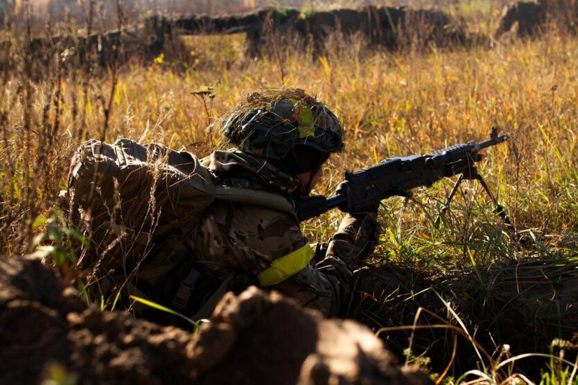 Military equipment at the front line