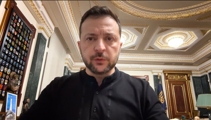 Image of President Zelensky during the statement