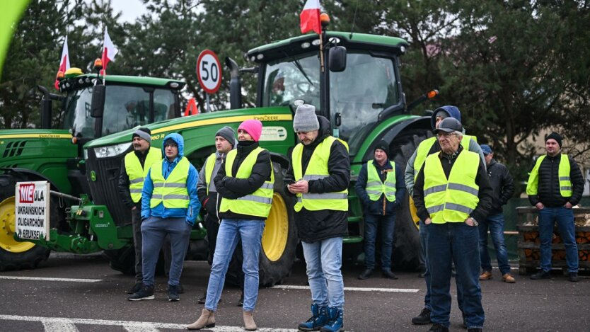 Farmer from Ukraine at the protest