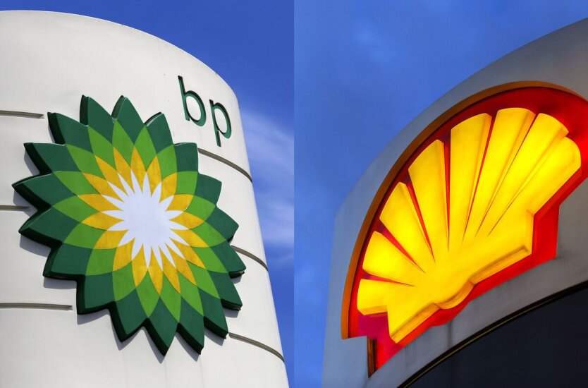 Logos of Shell and BP