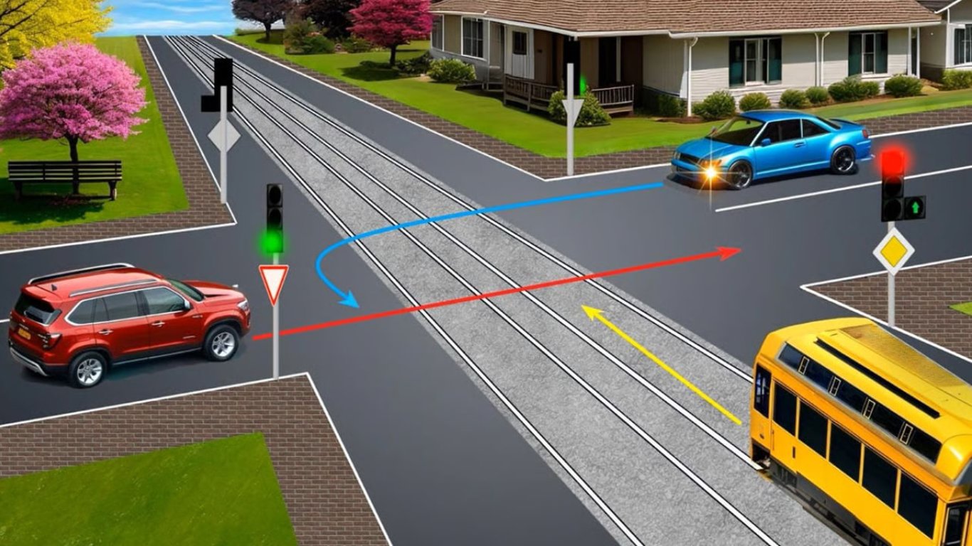 Traffic Rules Test - Who goes through the intersection first